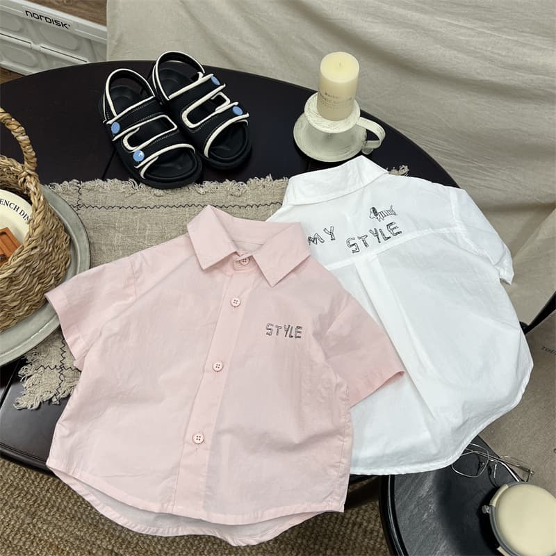 Kids Short Sleeve Shirt Cartoon Toddler Korean Style Trendy Top Summer Baby Versatile Clothes Boys Summer Shirt