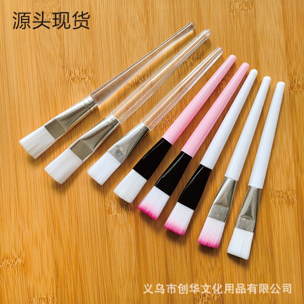 Source Stock Soft Bristle Face Mask Brush White Handle Pink Handle Transparent Handle Nylon Bristle Face Mask Brush Makeup Brush Mask Mixing Tool