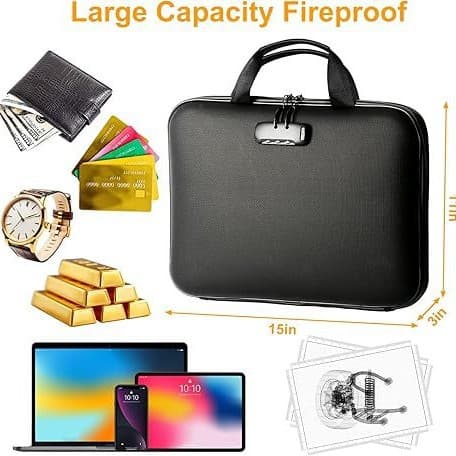 Best-selling Cross-border Fireproof Waterproof EVA Accordion File Case Handbag Large Capacity Multifunctional with Password Lock Storage Bag
