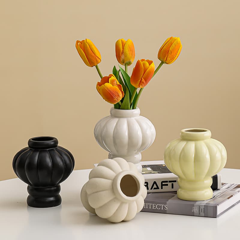 Nordic Ceramic Vase Decoration for Dried Flowers, Artificial Flowers, Fresh Flowers, and Hydroponic Plants, Desktop Small Flower Vase Premium