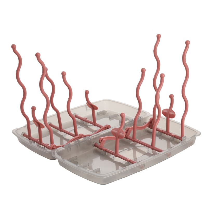 Dustproof Bottle Drying Rack with Lid, Multifunctional Foldable Drip Tray, Nipple Filter Rack, Storage Box, Travel Edition