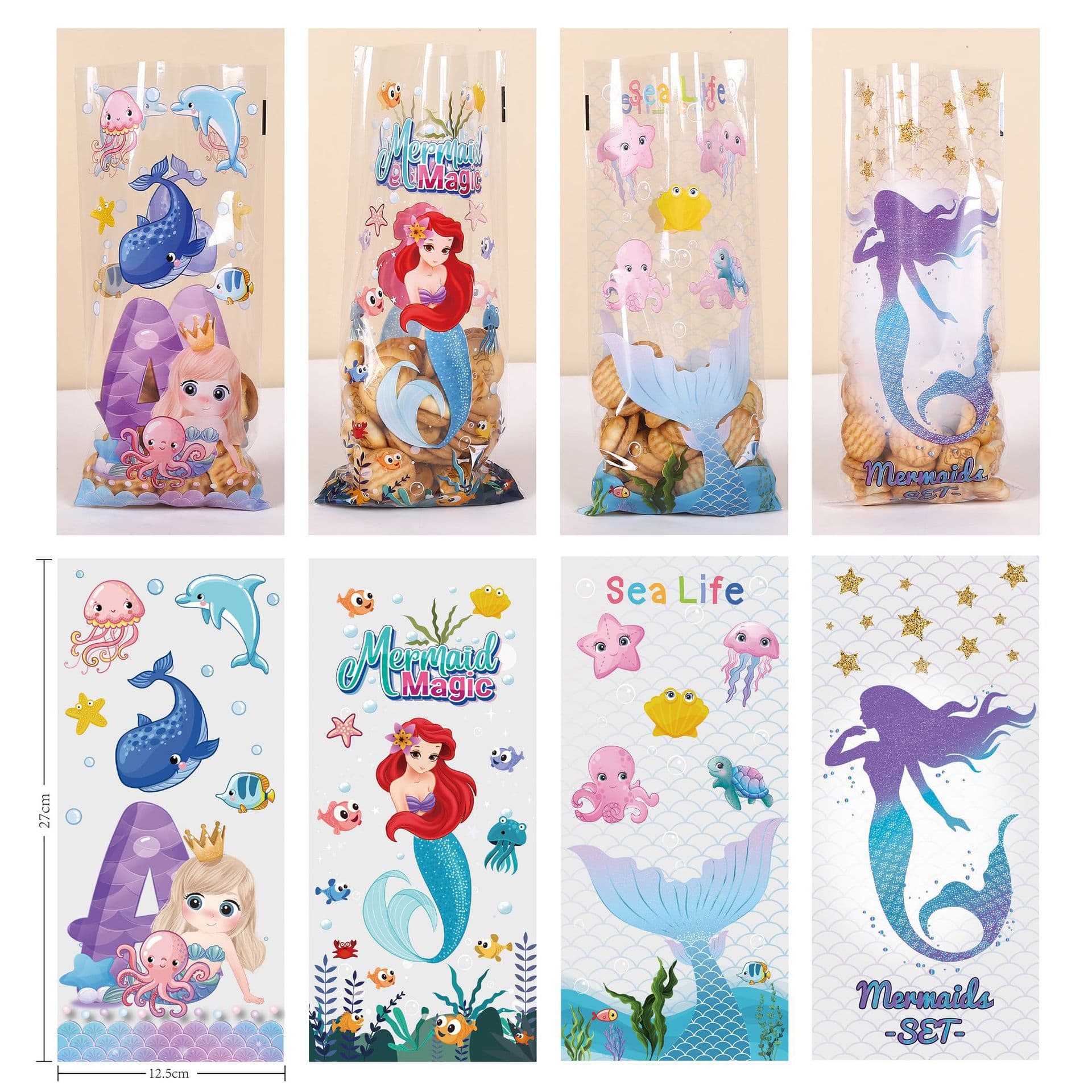 opp flat pocket cross-border cartoon candy bag biscuit packaging bag baked snacks flat pocket transparent gift bag