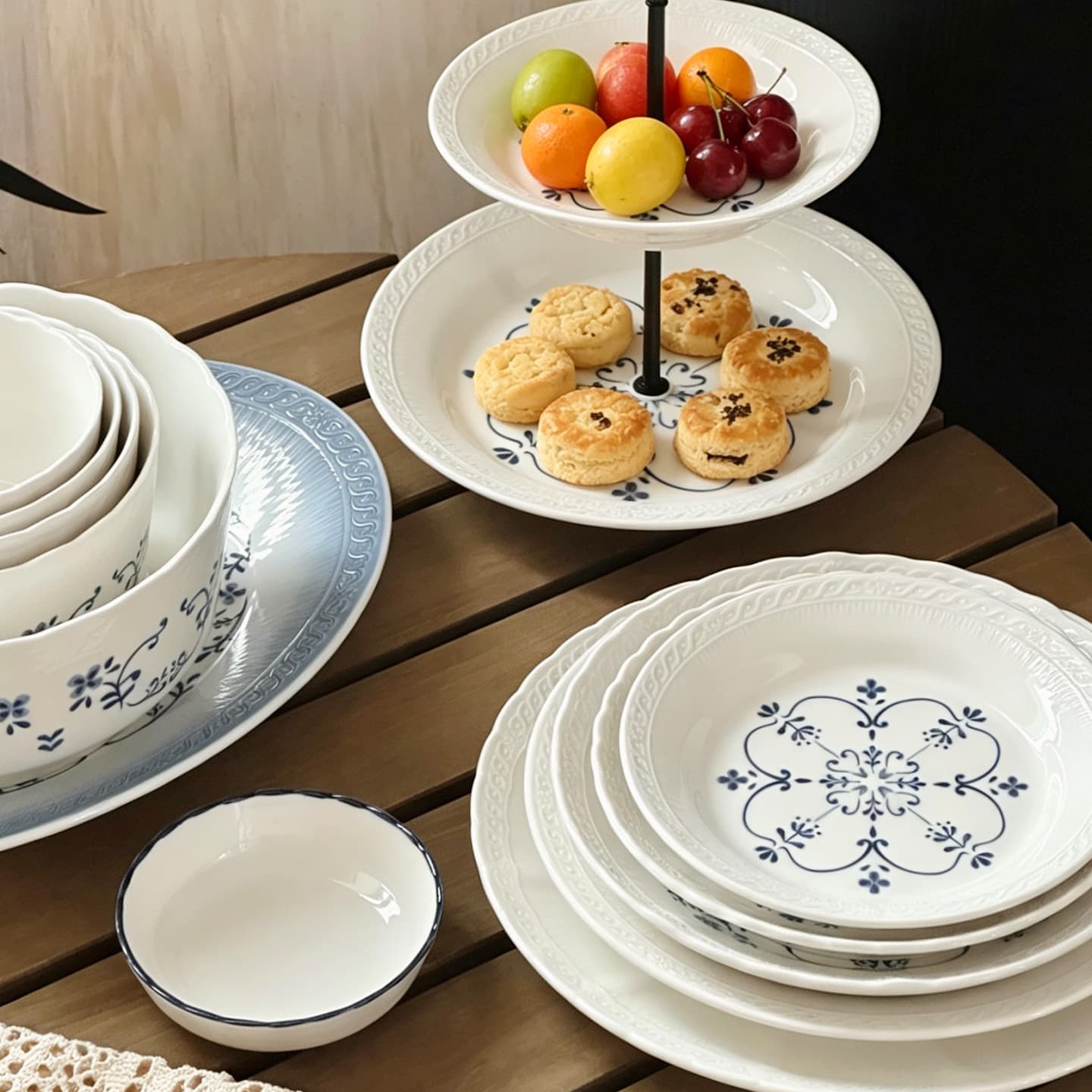 High-looking Hua Jubilee series ceramic household tableware set underglaze color rice bowl round plate fish plate skewer plate can be microwaved