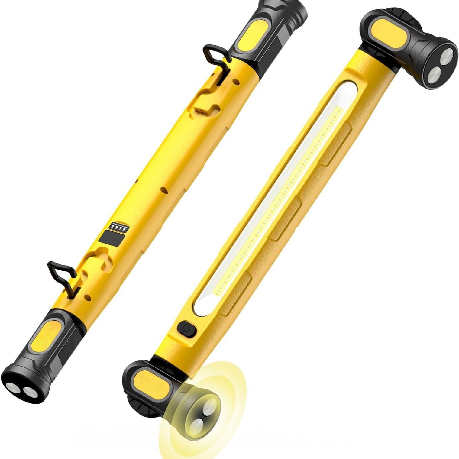 Multi-function Magnetic Outdoor Work Light with Hook, White/Yellow Warm Light, Plastic Emergency Repair Lamp