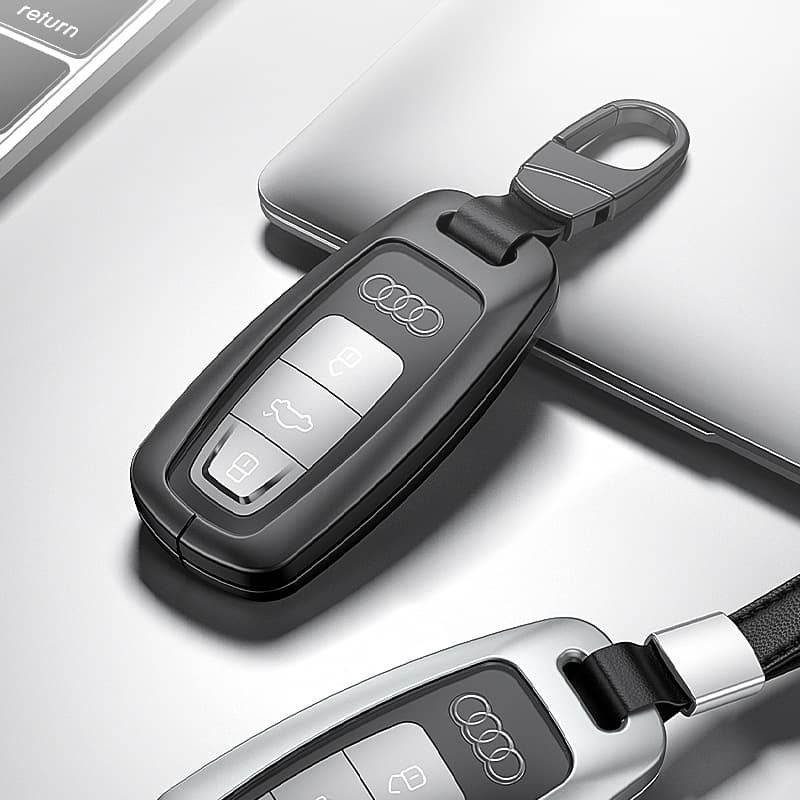 High-End Aluminum Alloy Audi Key Cover Suitable for 2021 Model A6L A8 A3 Q7 Q8 Luxury Car Key Shell Cover Luxury Car Accessories