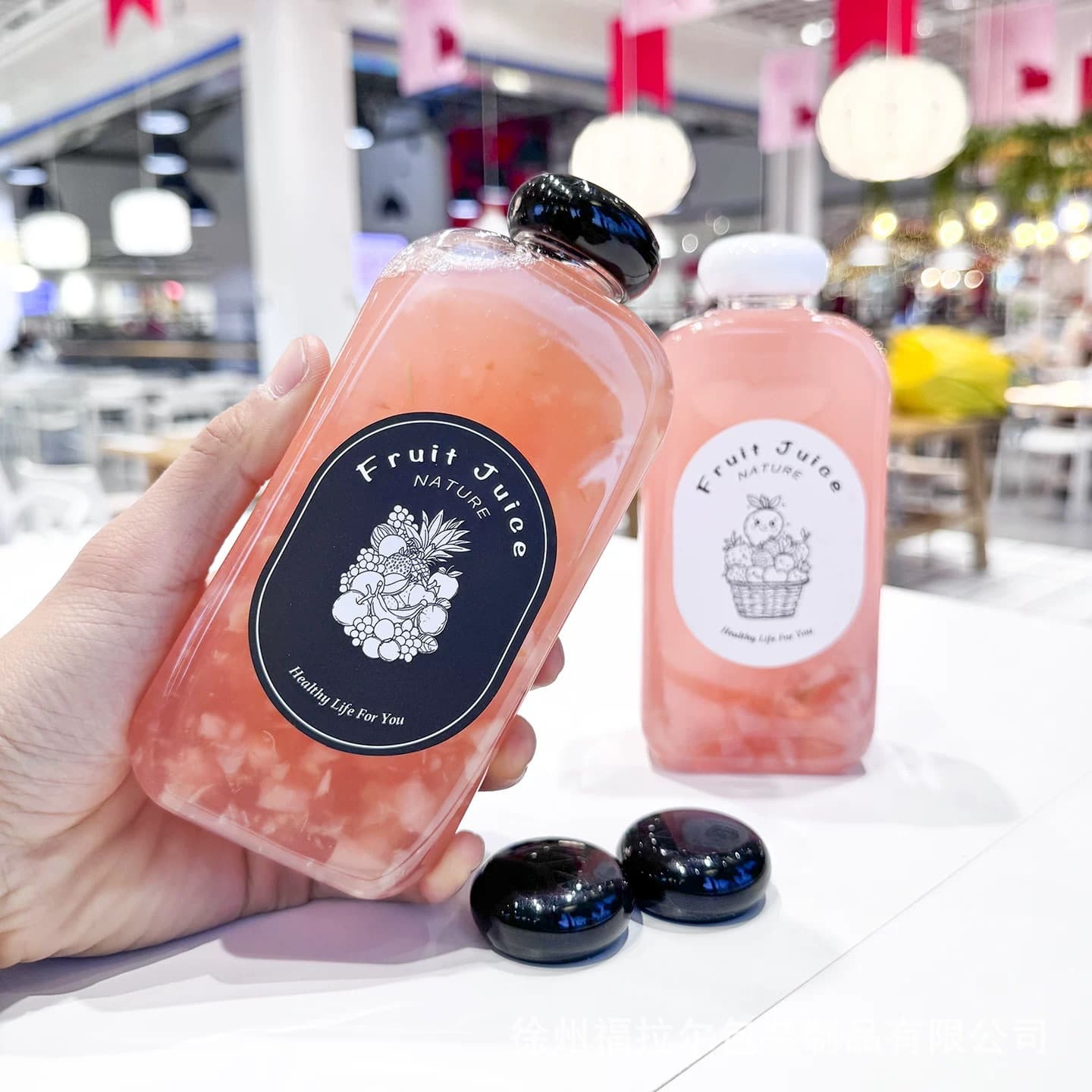 Internet celebrity new cold brew juice bottle ins creative milk tea bottle flat bottle takeaway small wine bottle beverage packaging plastic bottle