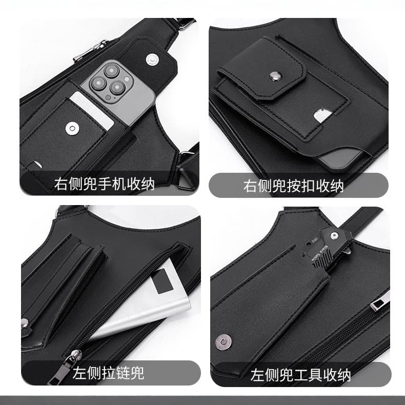 Vest Bag Tactical Chest Bag New Men's Vintage Backpack Underarm Bag Multifunctional Shoulder Bag Outdoor Sports Men's Bag