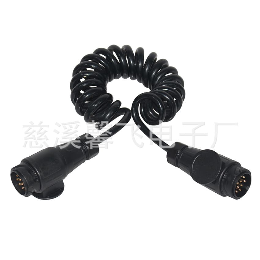 European Standard 13-Pin RV Spring Cable, 13-Pin Towing Vehicle Integrated Cable, Trailer Cable, TPU Trailer Spring Cable, 3M