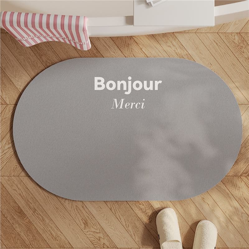 Minimalist retro solid color bathroom mat, diatomaceous mud for quick-dry absorption, anti-slip and anti-fall mat for toilet and bathroom entrances.