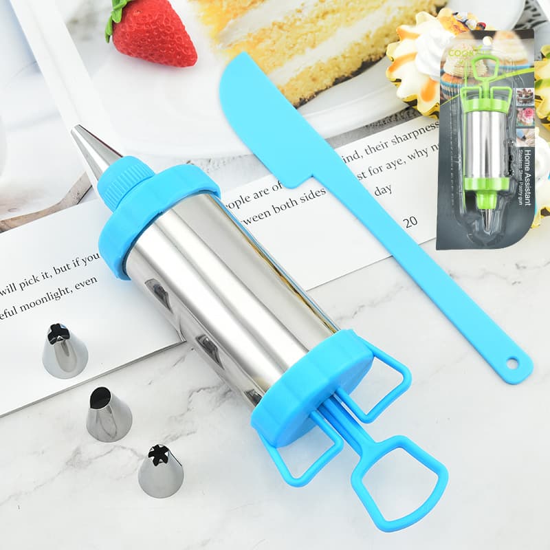 Stainless Steel Cake Decorating Icing Piping Bag Kit Baking Spray Gun Set Modern Simple Style No Patent for Home Use