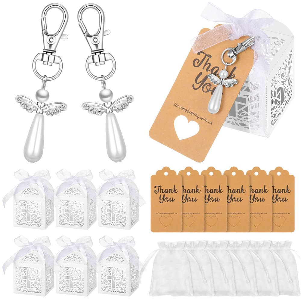 Cross-Border Hot Selling Guardian Angel Keychain Pendant Wedding Season Party Thank You Gift Bridal Shower Souvenir
