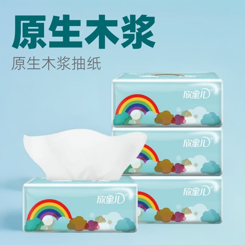 Xinmier Rainbow Tissue, Wholesale Toilet Paper, Household Full Box, 4-Ply Pull-Out Tissues for Mother and Baby