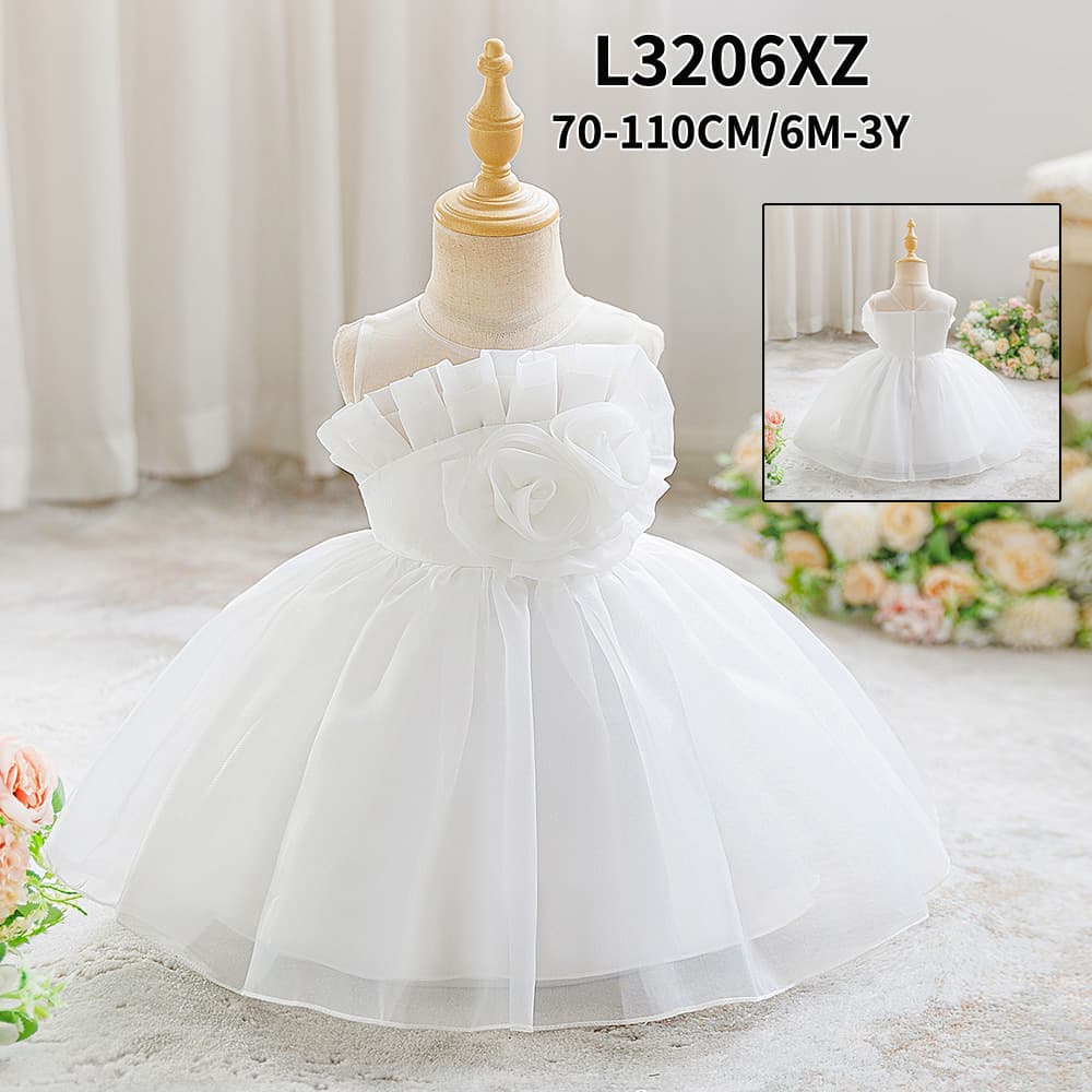 2026 Children's Princess Dress One-Year-Old Dress Baby Girl Flower Girl Wedding Dinner Performance Dress Girls Flower Dress