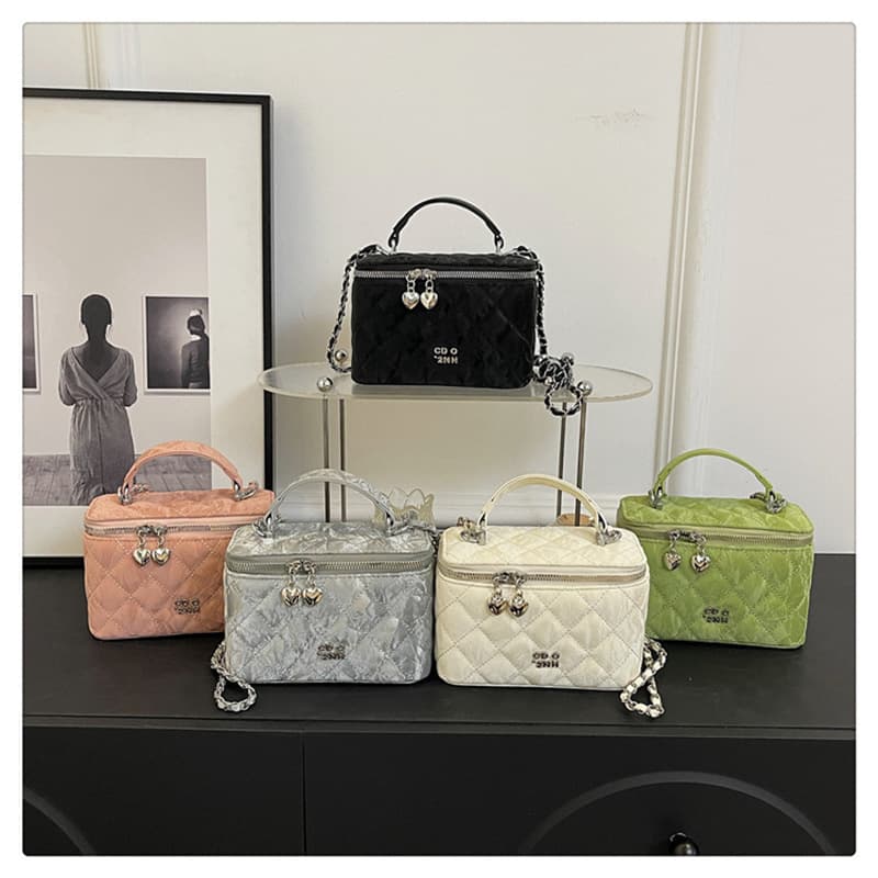 Chanel Style Rhombic Chain Square Bag Women's 2024 New Arrival All-Match Mini Red Envelope Crossbody Shoulder Bag Spring Style