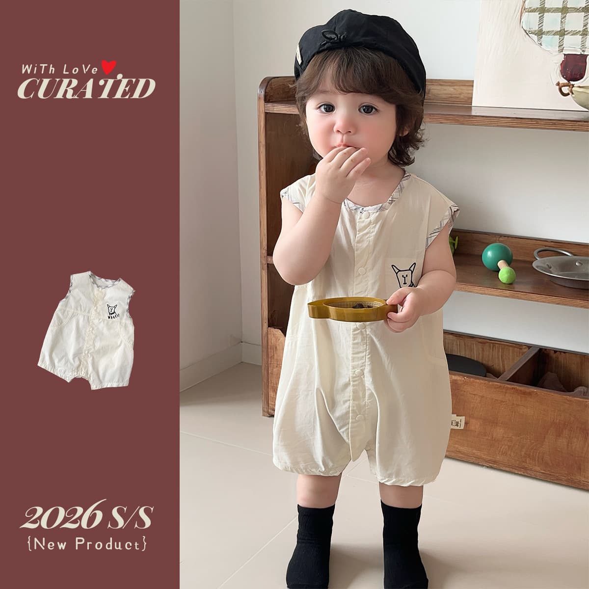 1-year-old baby boy type A one-piece children's thin cool sleeveless harem boy's outdoor clothing pure cotton summer crawl suit