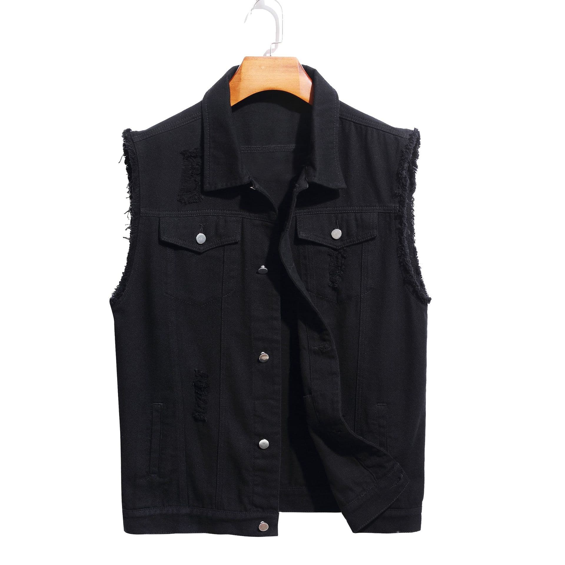 Black denim jacket 2025 spring and autumn new style European and American foreign trade export classic fashion trend black vest in stock