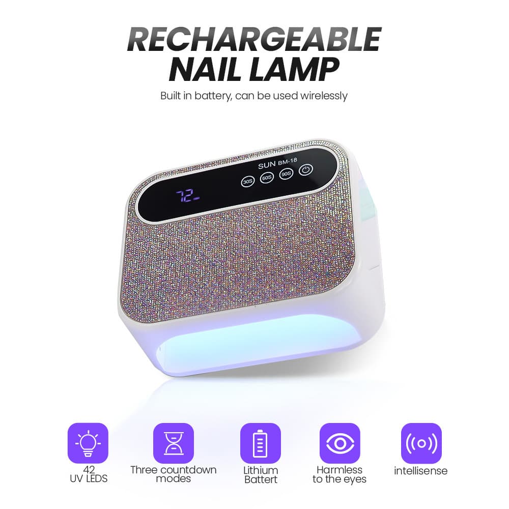 Qudie with diamond nail art phototherapy lamp, two-hand manicure baking lamp, led large space uv lamp, high power nail salon special