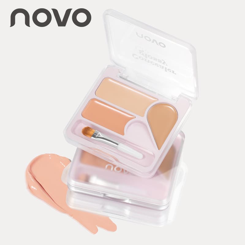NOVO6300 moisturizing skin cleansing three-color concealer three-color three-effect makeup such as initial moisturizing hidden defects uniform net natural thin