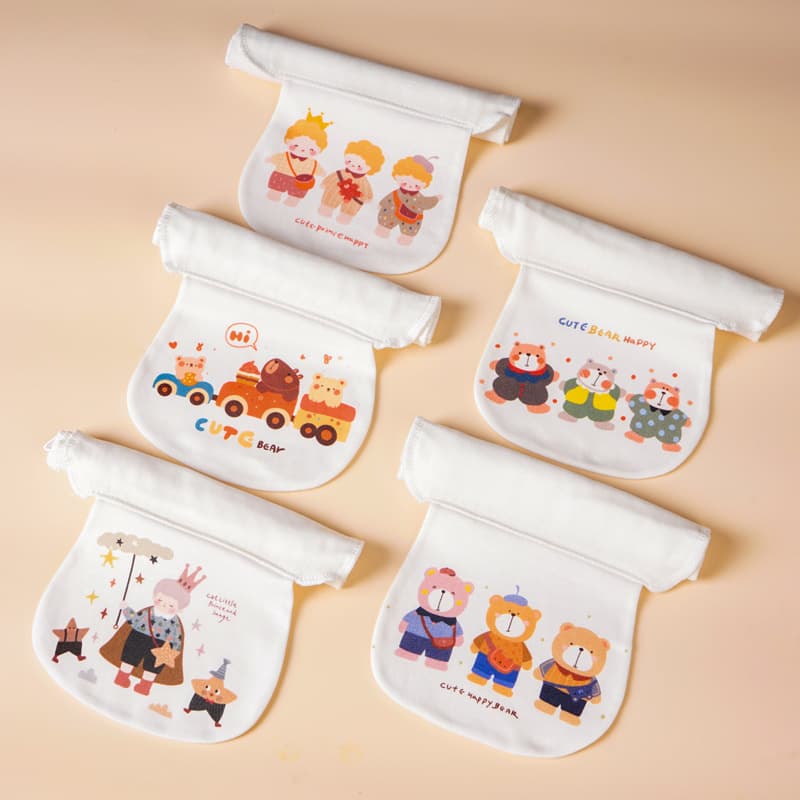 32*24CM Sweat Towel Children Kindergarten Class A All-Cotton Gauze Sweat Barrier, Baby Back Pad Sweat-Stopping Thick Combed