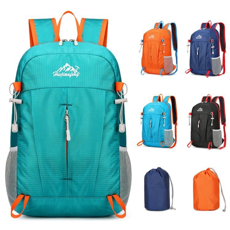 17L Outdoor Sports Folding Backpack, Water-Repellent Cycling Bag, Portable Shoulder Bag, Hiking Bag with Trekking Poles Mount