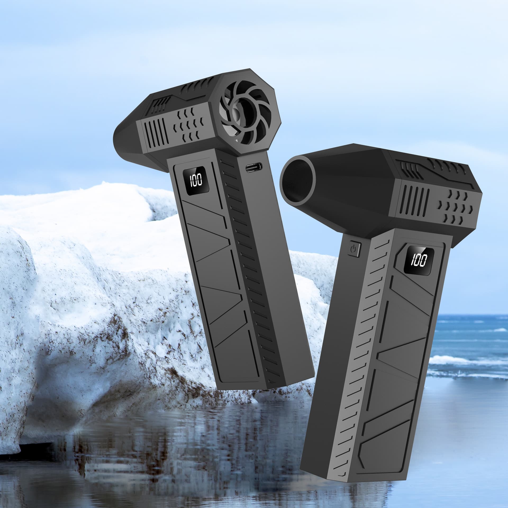 Cross-border high-speed brushless turbo handheld duct fan for powerful outdoor camping wind blower