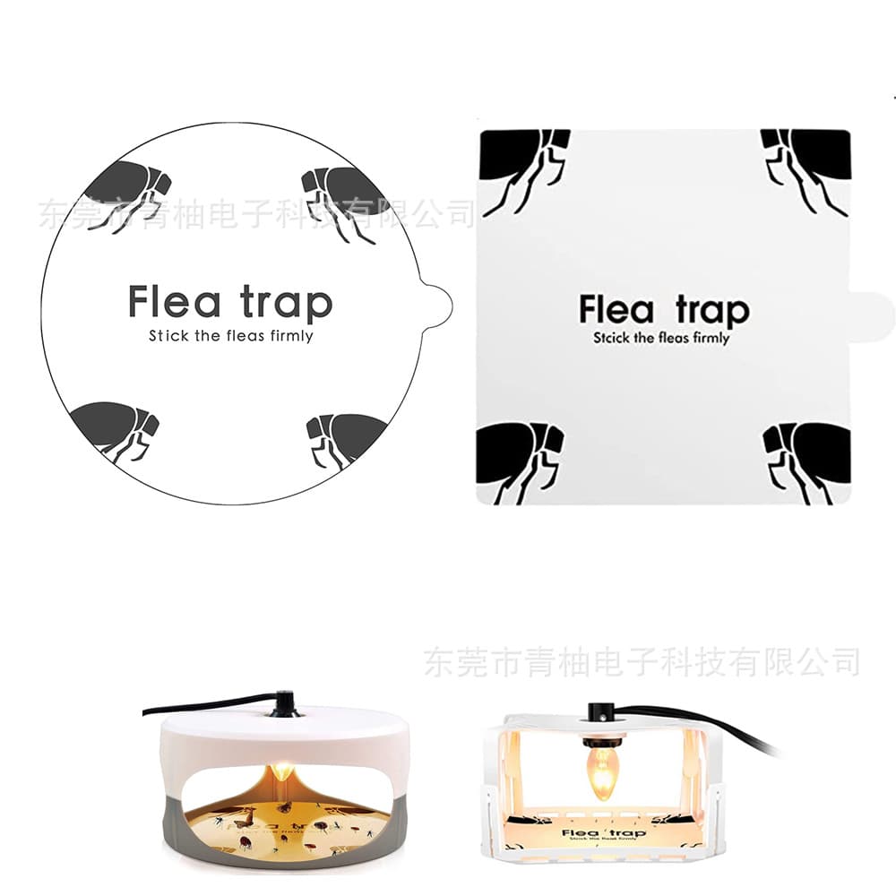 Home Use Round Flea Trap Lamp Sticky Paper Flea Catcher Light Bulb Attractant Light Circular Catching Device