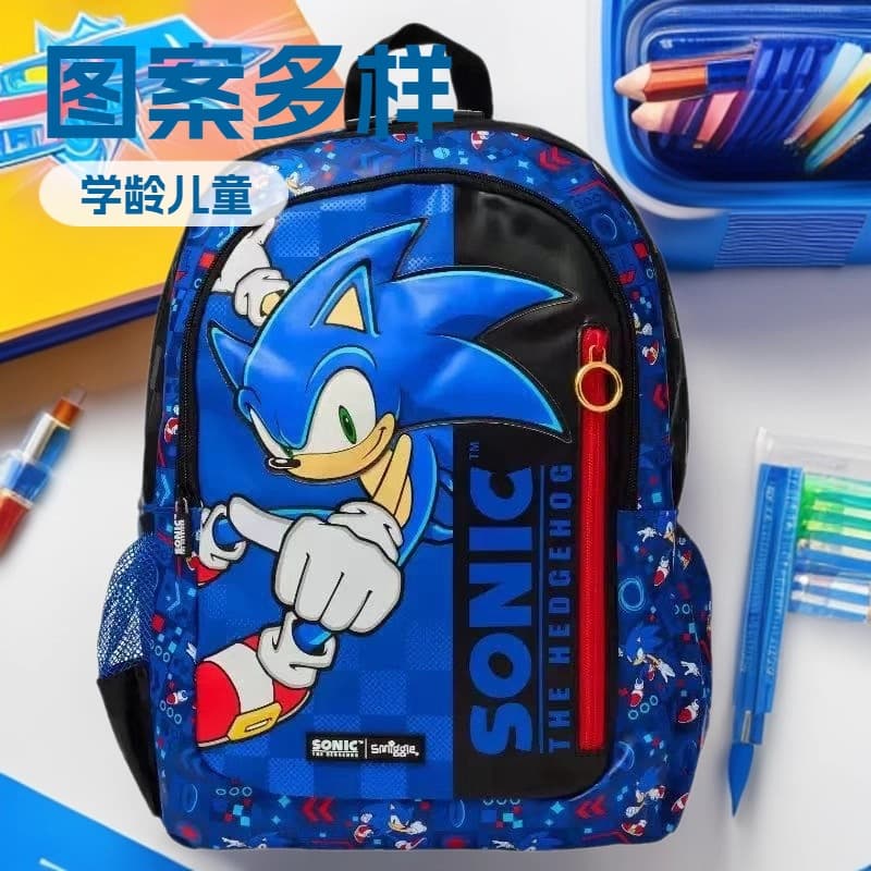 Australia Smiggle Backpack Cartoon Sonic Primary School Large Capacity Backpack Weight-Reducing Shoulder Bag Trendy