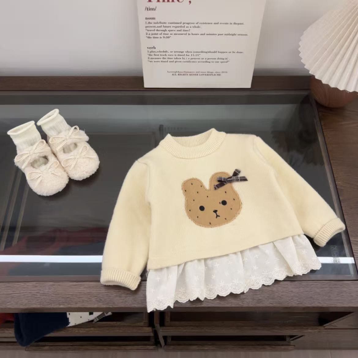 (Special Offer) Xiaowuban Original Girls' Cartoon Fleece-Lined Dress 2025 New Korean Style Children's Sweater