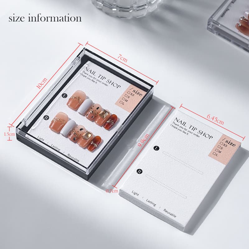 High-end Transparent Nail Art Box, Press-on Nail Storage Box, Packaging Box, Wearable Nail Display Box Wholesale