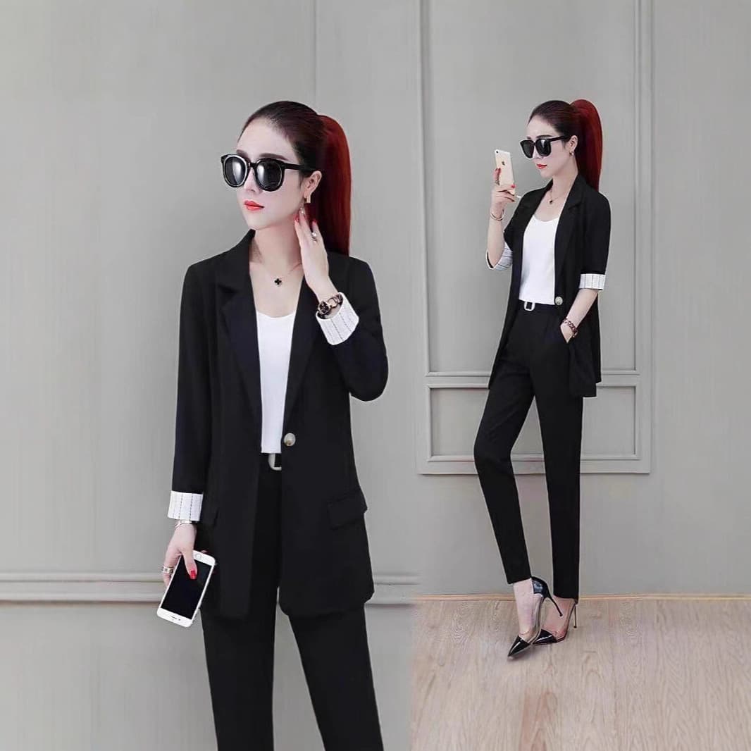 New Arrival Casual Company Set Women's Spring Autumn 2025 Elegance Outfit Two Pieces Set Professional Clothing Polyester Fabric