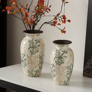 High-End American Blue and White Ceramic Vase Hydroponic Vintage Elegant Living Room Decoration Creative Flower Arrangement Advanced Table Decoration