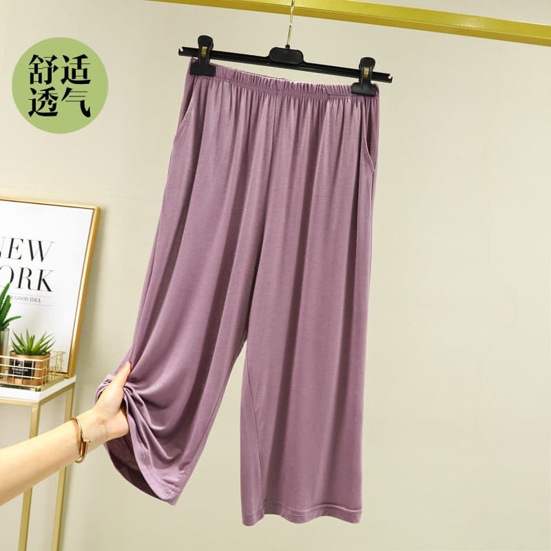 Loose Modal Seven-Foot Pants Women Summer Shorts Thin Casual Pants Plus Size Sleepwear Sports Wide-Leg Trousers