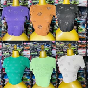 Women's short sleeve T-shirt New women's crew neck top wholesale available