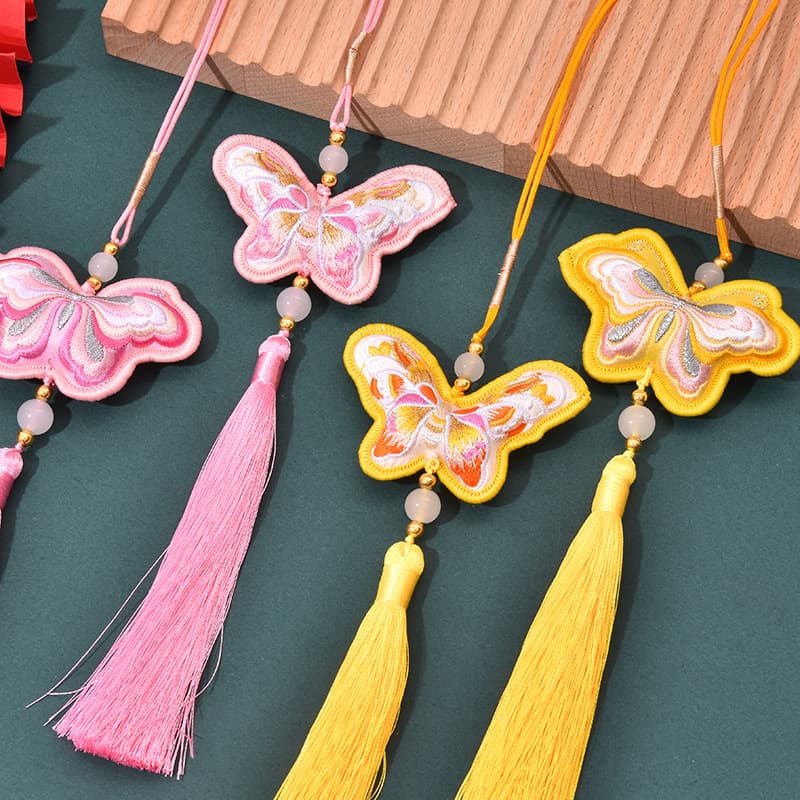 Dragon Boat Festival Gift Sachet Butterfly Hanging Beads Event Sachet Folk Sachet Crafts Embroidered Sachet Wholesale
