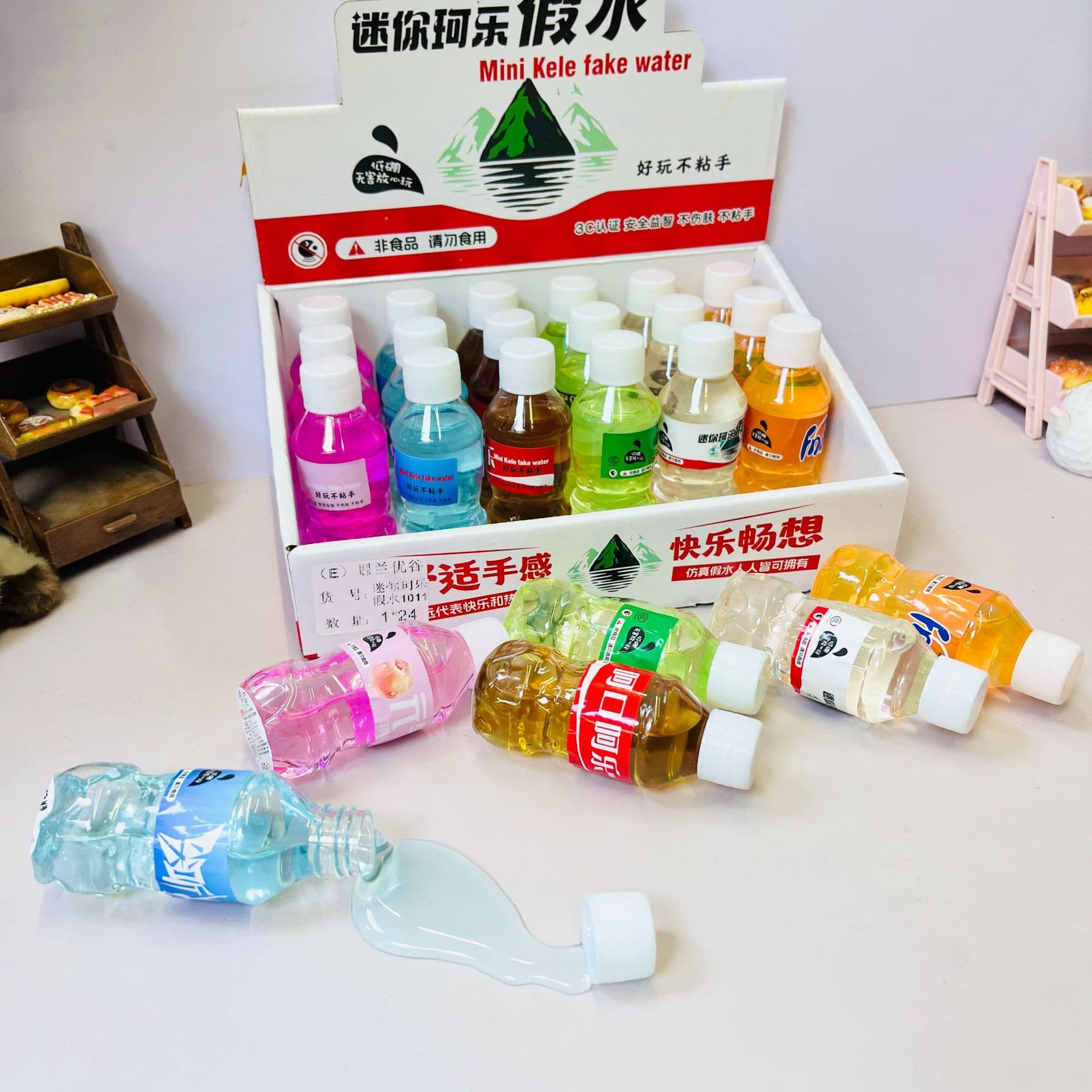New Simulation Cola Fake Cement Drink Bottle High Appearance Slime Set Stress Relief Crystal Mud Bottle Toy