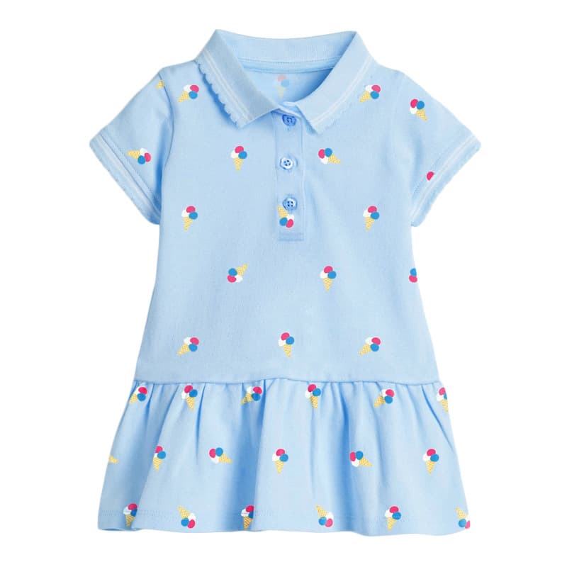 Little Maven European and American Children's Dress Summer New Short Sleeve Knit Girls Polo Dress