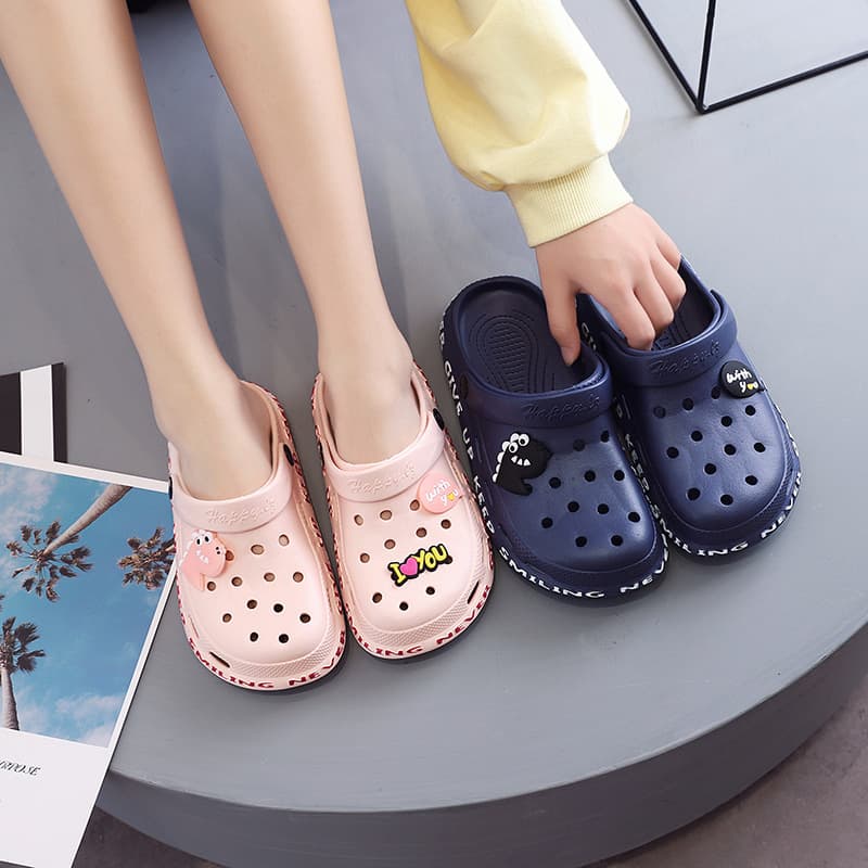 Summer Foam Sandals Unisex EVA Closed-Toe Outdoor Wear Big Head Crocs Waterproof Slip-Resistant Casual Home Beach Sandals