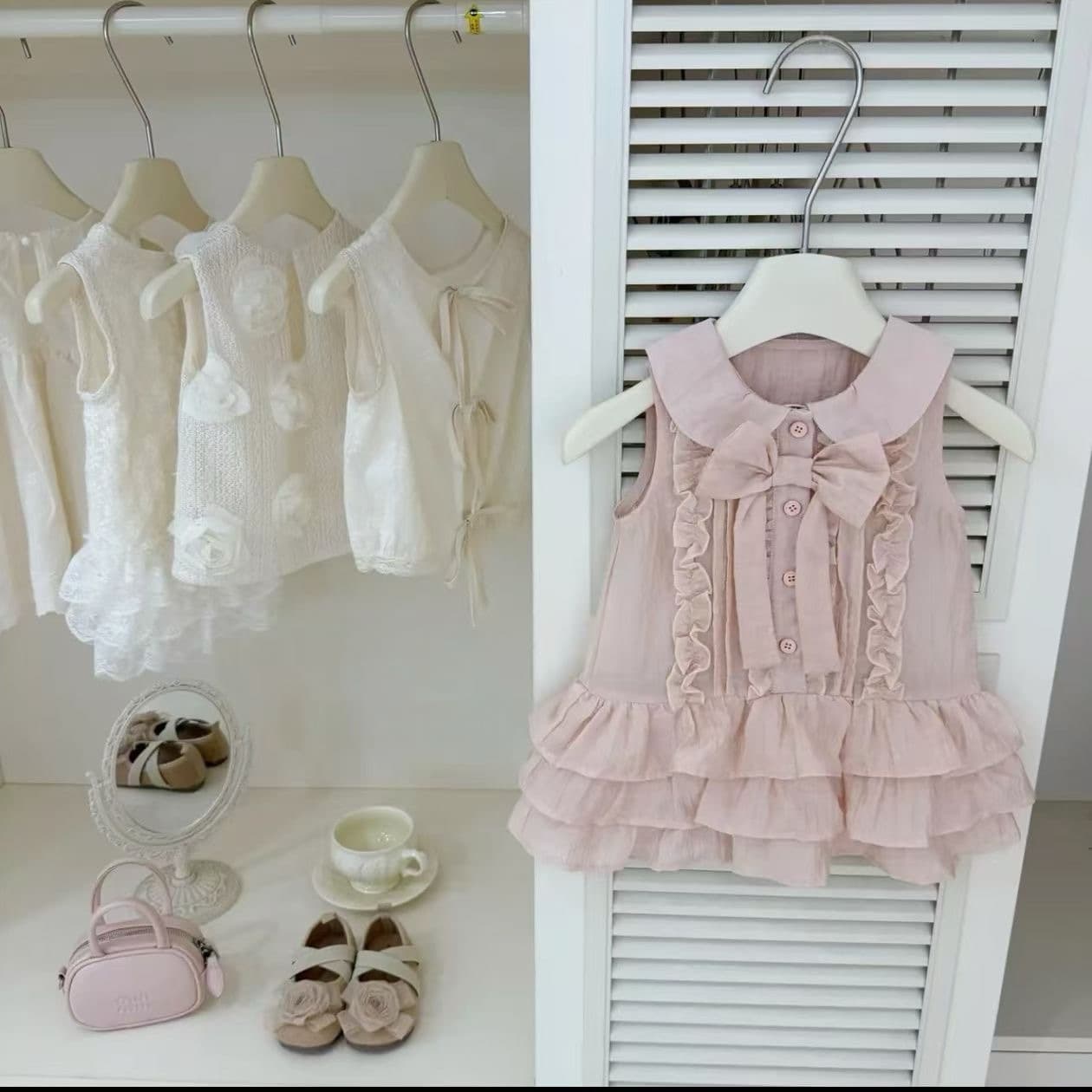 Baby Girl Bow Vest Dress 2026 New Summer Kids Versatile Dress Toddler Korean Princess Dress