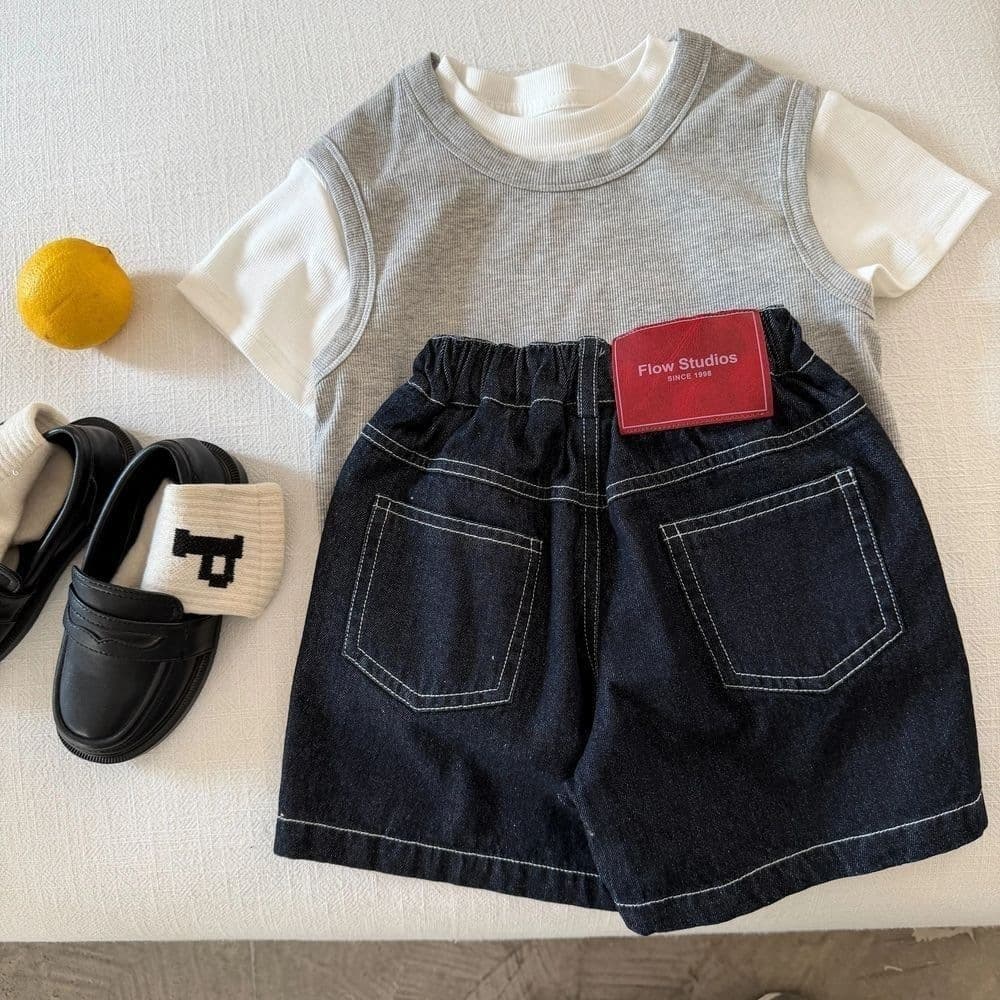 Children's shorts 26 spring and summer new style boys' Korean style washed cotton casual pants baby children's fashionable denim shorts