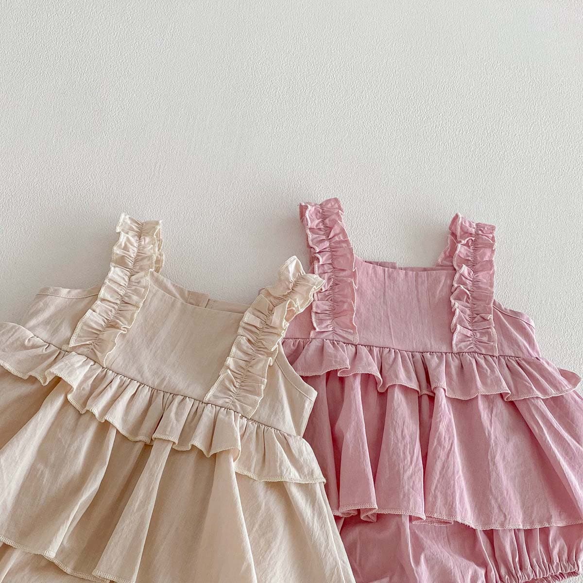 2026 New Summer Cross-Border Baby Girl Sleeveless Romper Dress with Ruffle Trim