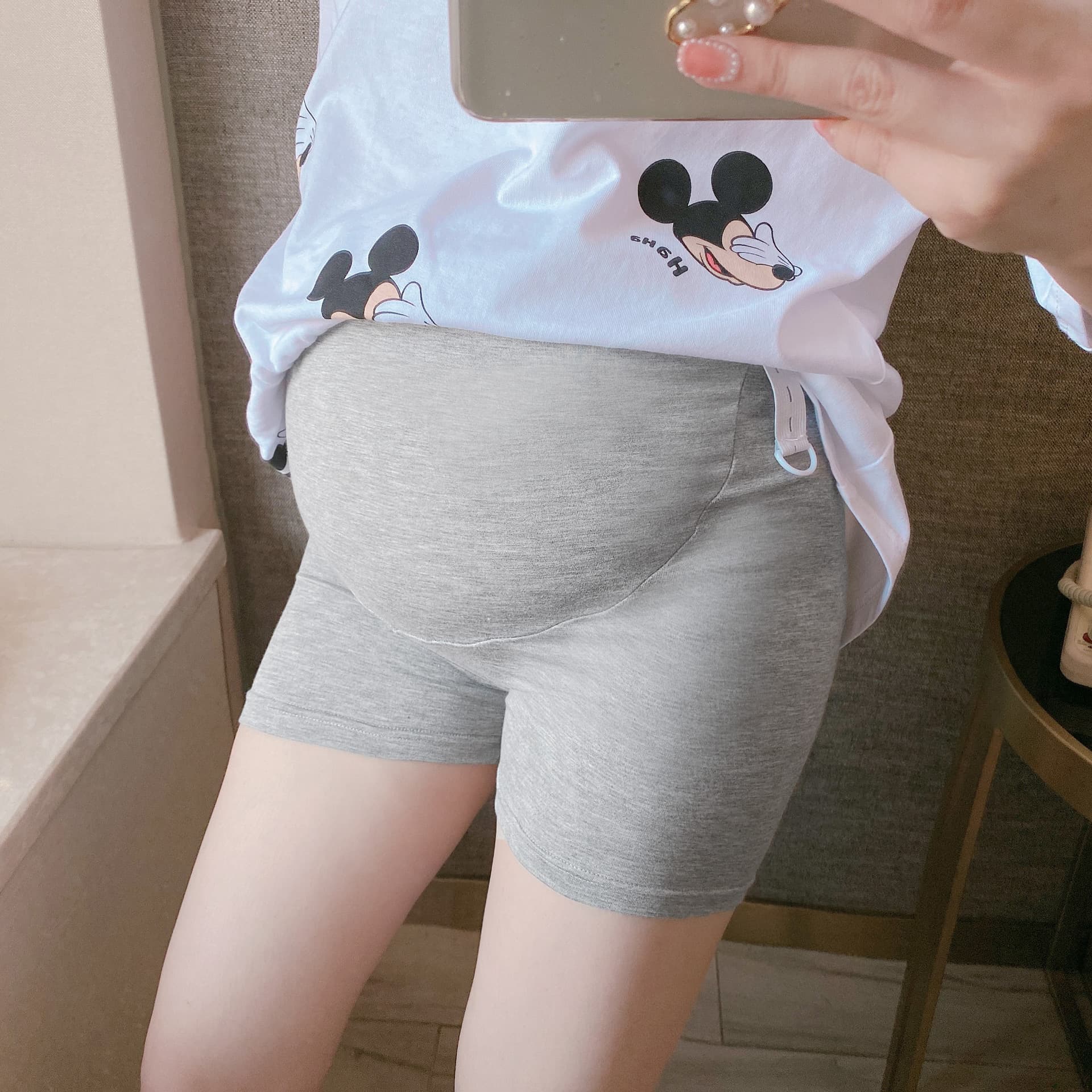 Maternity Shorts 3/4 Length Comfortable Safety Shorts Pregnancy Belly Wrap Shorts Modal Underwear Support Belly