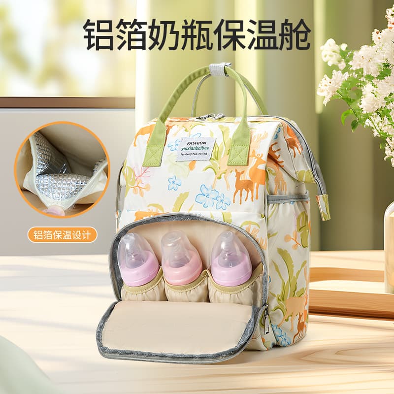 Cross-border large-capacity mommy bag for walking the baby, portable waterproof storage bag, multi-functional compartment, maternity bag, mother and baby bag