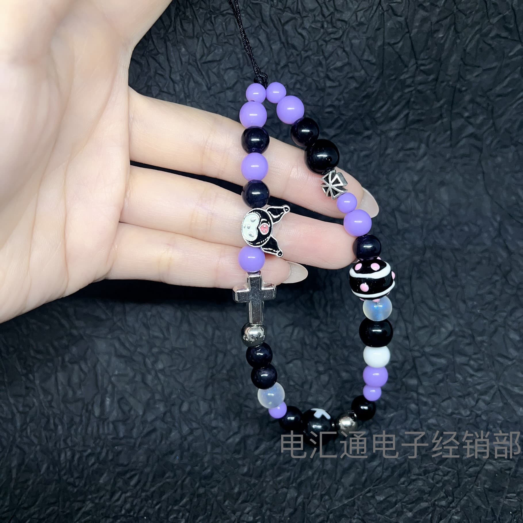 Trendy Ins Kuromi Bead Phone Strap Universal Ccd Camera Chain New Phone Lanyard Pendant