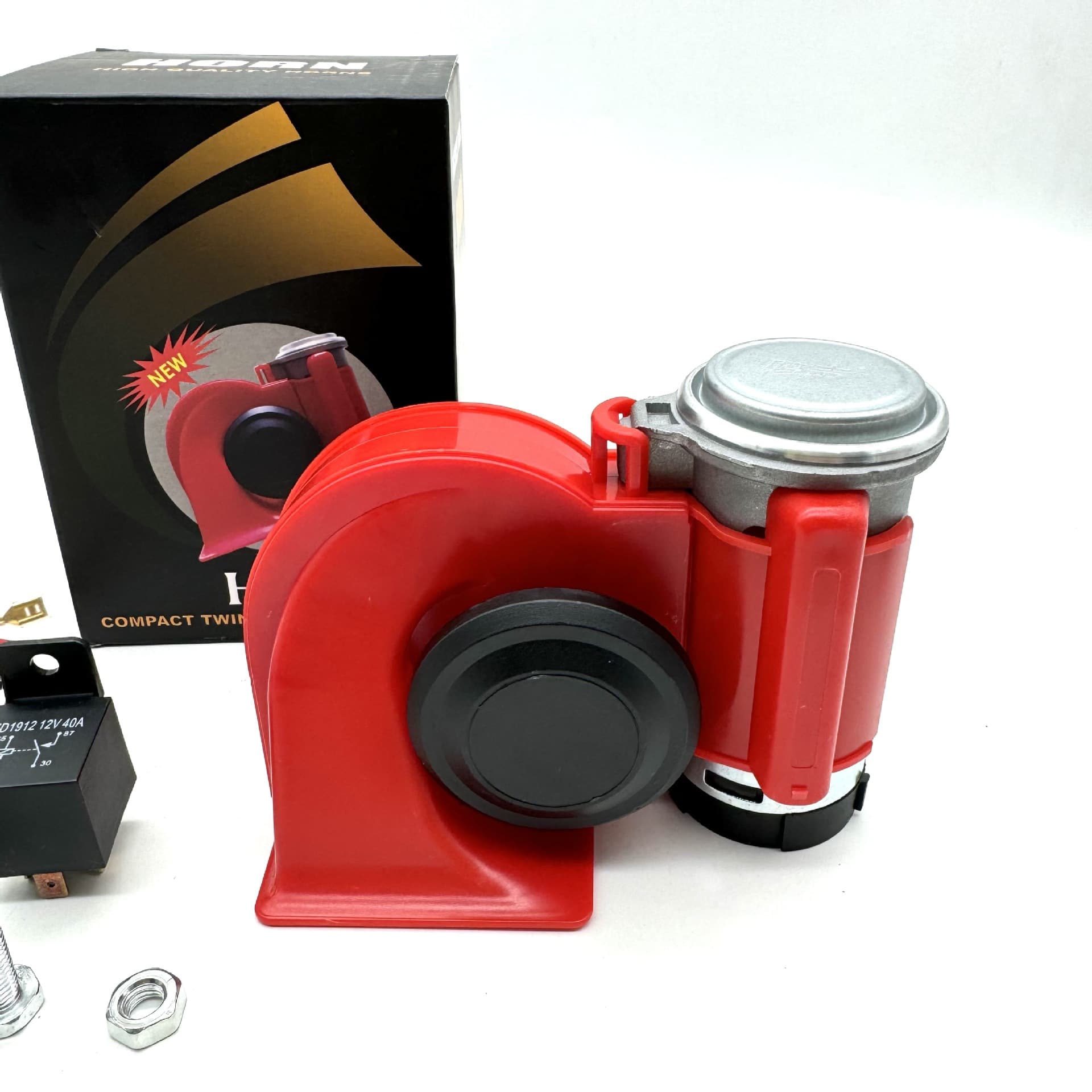 Integrated Square Mouth Horn Snail Whistle Super Loud Air Horn 12V/24V Super Loud Electric Horn