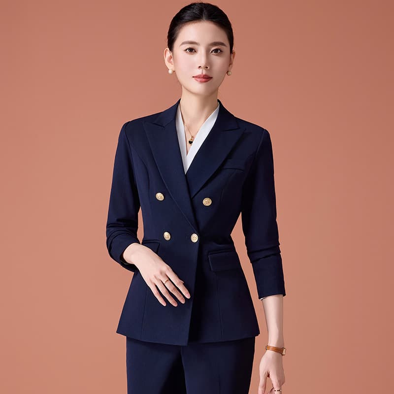Navy blue suit suit, women's formal wear, college student public examination interview work clothes, professional wear suit, spring and autumn formal