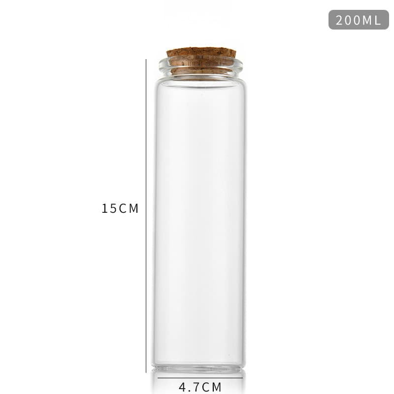 47mm Cork Glass Bottle High Borosilicate Specimen Dispensing Bottle Flower Tea Candy Dispensing Bottle Black Goji Berry Packaging Bottle