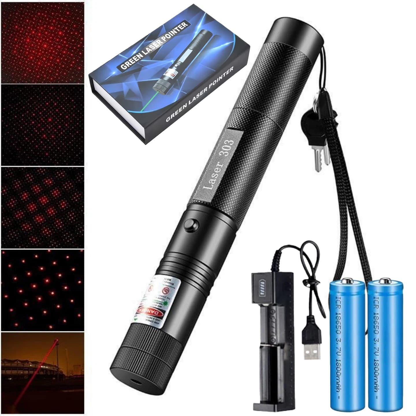 Laser303 laser flashlight high power laser indicator light rescue signal light teaching pointer sand table sales pen