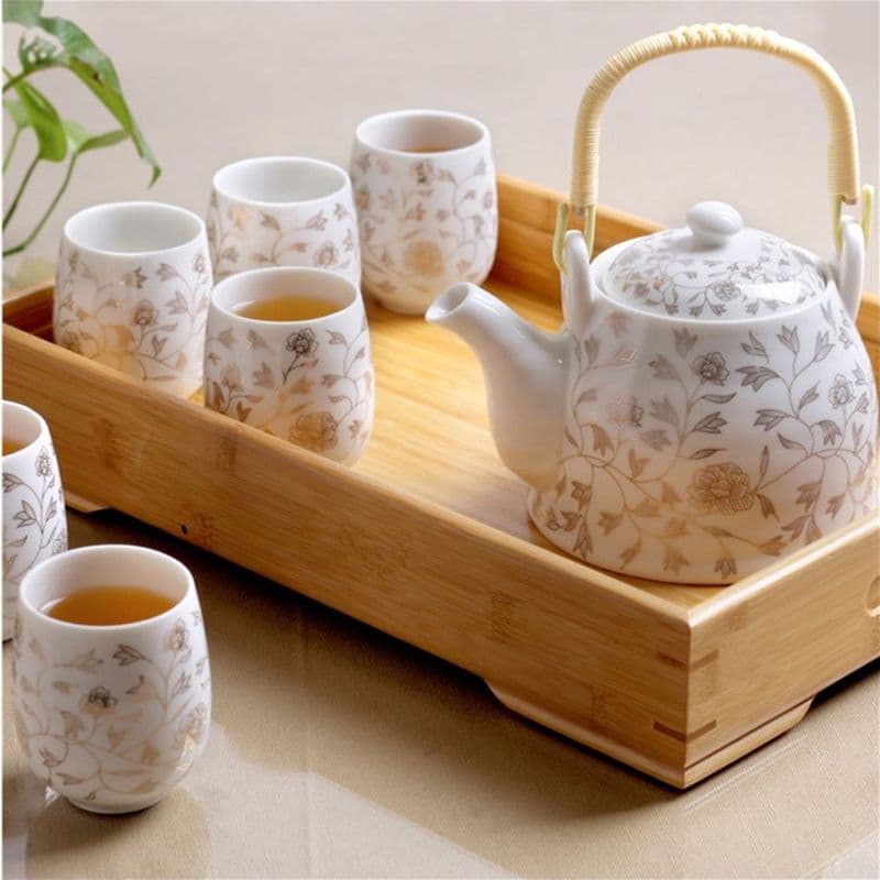 Enhanced Jingdezhen Ceramic Tea Set, Complete Set with Handle Pot, Kettle Teapot, Home Brewing Teacup Large Factory