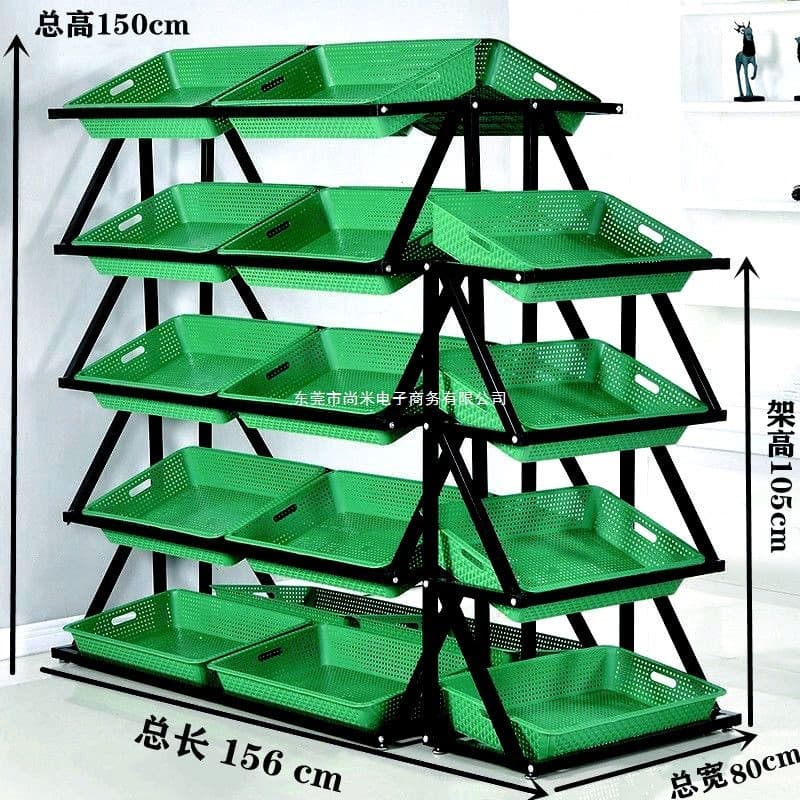 Supermarket fruit and vegetable display shelf, multi-functional fresh produce rack for fruit stores, vegetable shops, and convenience stores, entry-level model