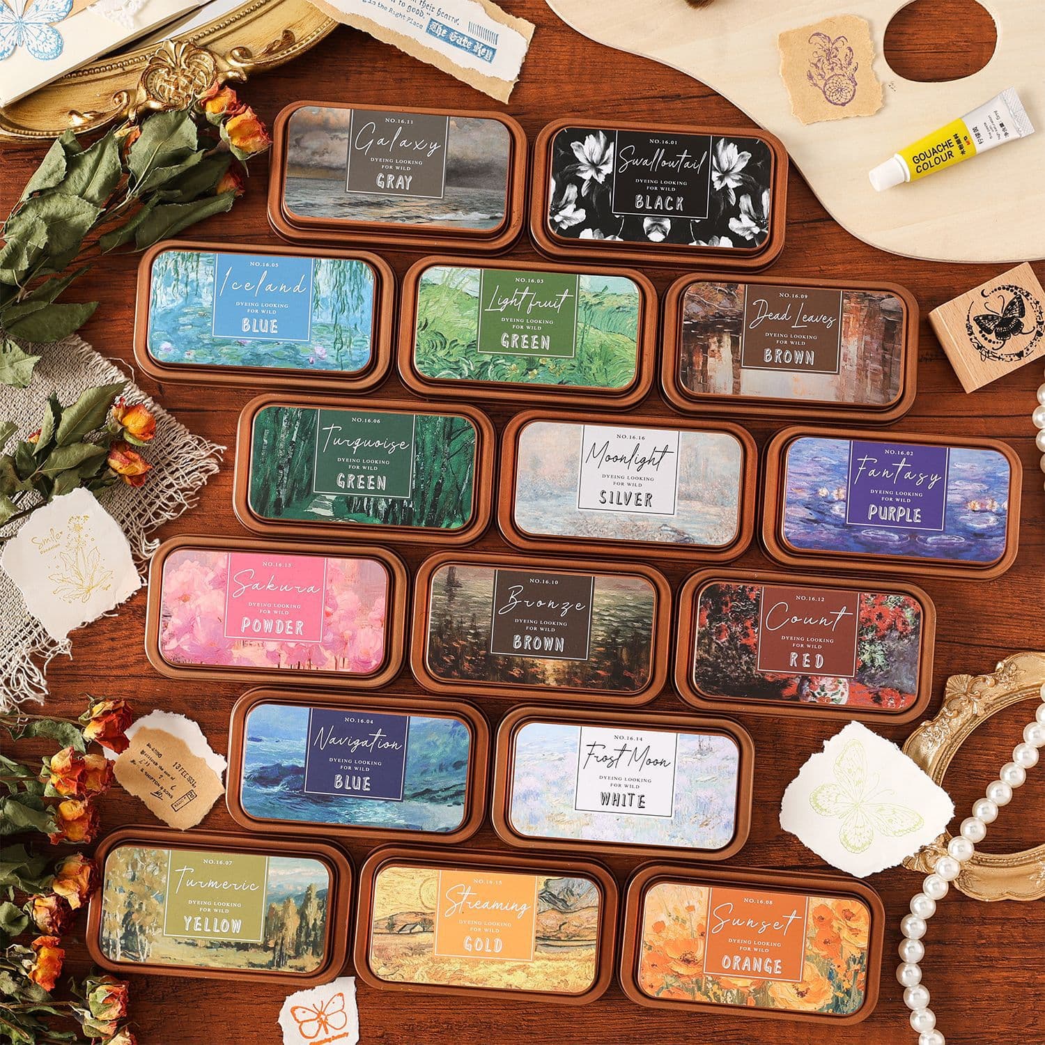Yue Zhen Tuo Dye Min Ye Iron Box Ecological Cotton Handbook Ink Pad Cross-border Neutral Retro Ink Pad Seal Ink Pad Ink Pad